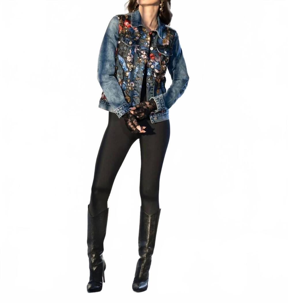 NEW ADORE embroidered long sleeves jacket in denim blue